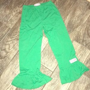 Ruffle Girl Long Ruffled Green Pants